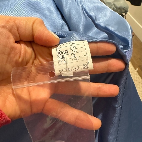 CYRILLIS Paris 100% wool fitted blazer blue size 8 C3 preppy academia - Picture 4 of 13